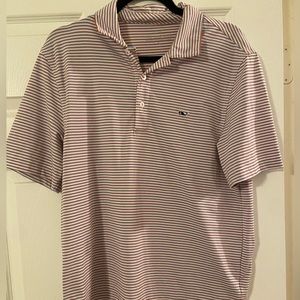 Vineyard Vines Red Blue White Stripped Golf Polo (SM)